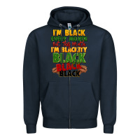 Navy juneteenth im black every month Zipper Hoodie - LillyAllenDesigns