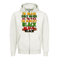 Oatmeal Heather juneteenth im black every month Zipper Hoodie - LillyAllenDesigns
