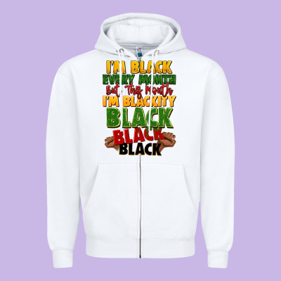 Juneteenth Im Black Every Month Zipper Hoodie Designed By Lillyallendesigns