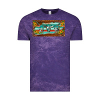Cloud Purple western howdy cowgirl leopard serape   license plate template Vintage Tee - BarkalooDesign