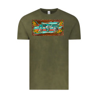 Vintage Olive western howdy cowgirl leopard serape   license plate template Vintage Tee - BarkalooDesign