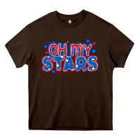 Chocolate Brown Oh my stars 4th of july Heavy Core Tee - CowGirlArtShop