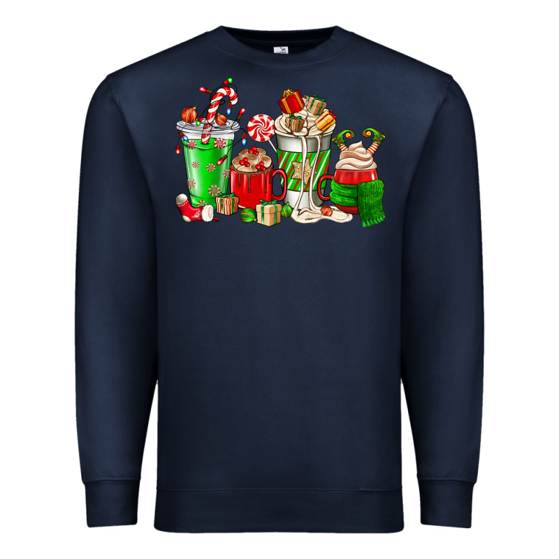 Christmas Coffee Cup Premium Sweatshirt by NancyCooperArtShop | Teevron