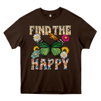 Chocolate Brown Kind The Happy Heavy Core Tee - CowhideDigitalArt