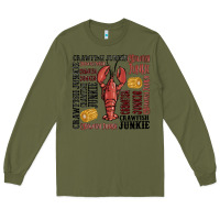 Army Green crawfish junkie Long Sleeve Tee - MaliasSmallBusiness