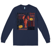 Navy crawfish junkie Long Sleeve Tee - MaliasSmallBusiness