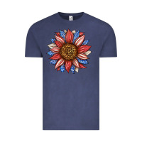 Vintage Denim American Flag Sunflower Vintage Tee - LillyAllenDesigns