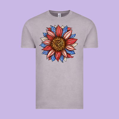 American Flag Sunflower Vintage Tee Designed By Lillyallendesigns