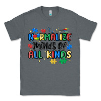 Charcoal Heather normalize minds of all kinds Classic Tee - MaliasSmallBusiness