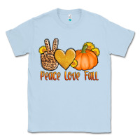 Dusty Blue peace love fall Classic Tee - AdoDesignShop
