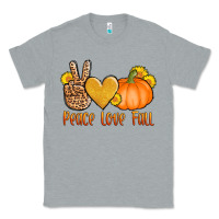 Heather Grey peace love fall Classic Tee - AdoDesignShop