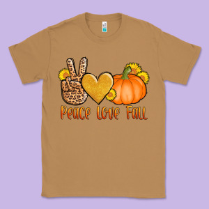 Peace Love Fall Classic Tee Designed By Adodesignshop