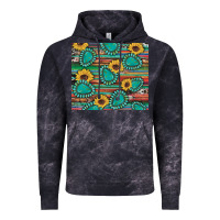 Cloud Black western gemstone sunflowers serape cowhide glitter wooden Vintage Hoodie - Artiststas