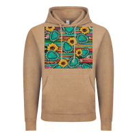 Vintage Coffee western gemstone sunflowers serape cowhide glitter wooden Vintage Hoodie - Artiststas
