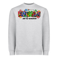 Heather Grey autism awtizuhm noun Heavyweight Sweatshirt - MaliasSmallBusiness