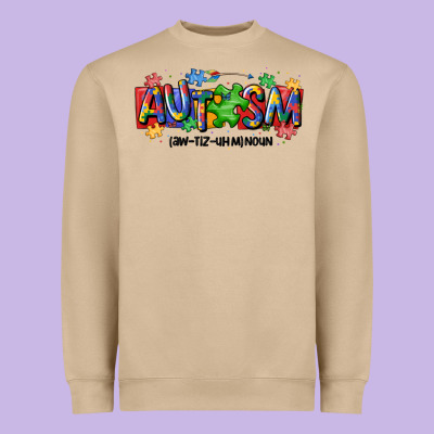 Autism Awtizuhm Noun Heavyweight Sweatshirt Designed By Maliassmallbusiness