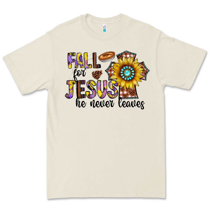 Fall For Jesus He Never Leaves Premium Tee by CowhideDigitalArt | Teevron