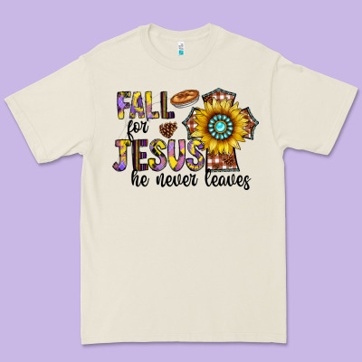 Fall For Jesus He Never Leaves Premium Tee Designed By Cowhidedigitalart