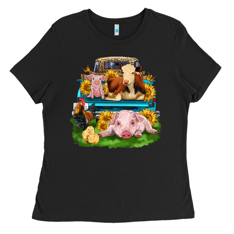 Farm Truck Animals Ladies Tee by Zillion Design Studio | Teevron