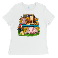 White farm truck animals Ladies Tee - Zillion Design Studio