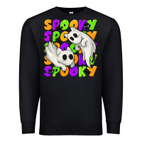 Black Spooky with Ghost Cats Premium Sweatshirt - texasbilliewilder
