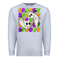 Heather Grey Spooky with Ghost Cats Premium Sweatshirt - texasbilliewilder