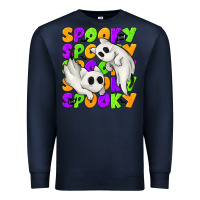 Navy Spooky with Ghost Cats Premium Sweatshirt - texasbilliewilder