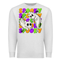 Oatmeal Heather Spooky with Ghost Cats Premium Sweatshirt - texasbilliewilder