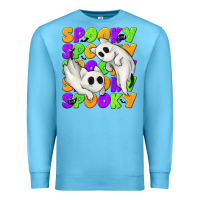Ocean Blue Spooky with Ghost Cats Premium Sweatshirt - texasbilliewilder