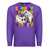 Purple Spooky with Ghost Cats Premium Sweatshirt - texasbilliewilder