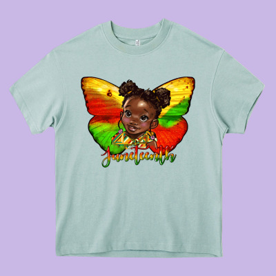 Juneteenth Butterfly Black Girl Heavy Core Tee Designed By Hra Design Shop