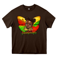Chocolate Brown juneteenth butterfly black girl Heavy Core Tee - HRA Design Shop