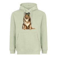 Matcha collie with bandanna Heavyweight Hoodie - texasbilliewilder