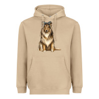 Mushroom collie with bandanna Heavyweight Hoodie - texasbilliewilder