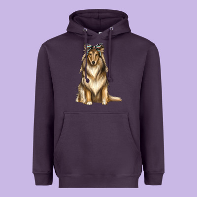Collie With Bandanna Heavyweight Hoodie Designed By Texasbilliewilder