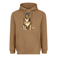 Toasted Coconut collie with bandanna Heavyweight Hoodie - texasbilliewilder