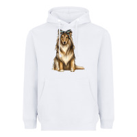White collie with bandanna Heavyweight Hoodie - texasbilliewilder