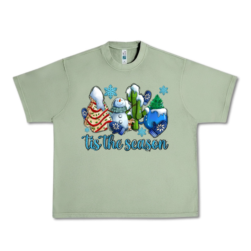 Tis The Season Christmas Tree  Cake Winter And Snowman Urban Heavy Tee by AdoDesignShop | Teevron