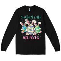 Black chilling with my peeps Long Sleeve Tee - MaliasSmallBusiness