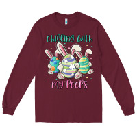 Burgundy chilling with my peeps Long Sleeve Tee - MaliasSmallBusiness