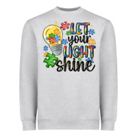 Heather Grey let your light shine Heavyweight Sweatshirt - MaliasSmallBusiness