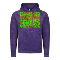 Cloud Purple shamrock glitter leopard and wood background Vintage Hoodie - Artiststas