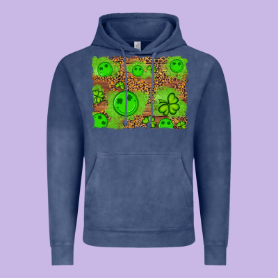 Shamrock Glitter Leopard And Wood Background Vintage Hoodie Designed By Artiststas