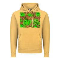 Vintage Mustard shamrock glitter leopard and wood background Vintage Hoodie - Artiststas