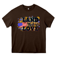 Chocolate Brown Land that we love 4th of July Heavy Core Tee - Neo Western