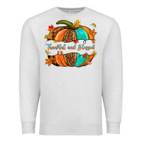 Oatmeal Heather pumpkin thankful and blessed Premium Sweatshirt - NancyCooperArtShop