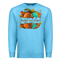 Ocean Blue pumpkin thankful and blessed Premium Sweatshirt - NancyCooperArtShop