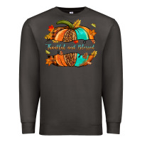 Smoke pumpkin thankful and blessed Premium Sweatshirt - NancyCooperArtShop