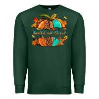Sports Green pumpkin thankful and blessed Premium Sweatshirt - NancyCooperArtShop