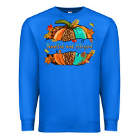 True Royal pumpkin thankful and blessed Premium Sweatshirt - NancyCooperArtShop
